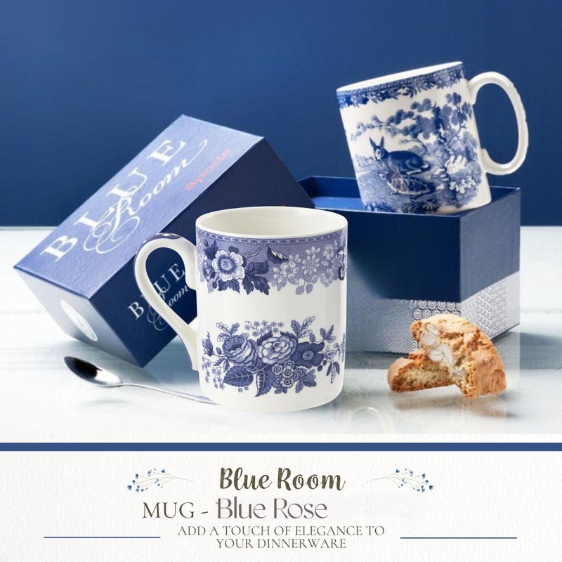 Spode Blue Room 16oz Porcelain Mug, Blue Rose - Intricate Historic Illustration, Dishwasher & Microwave Safe Drinkware with Scenic Pattern for Coffee, Latte, Tea, Hot Cocoa - Image 2